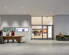 View of gallery entrance, with the welcome desk to the left. © Michael Moran