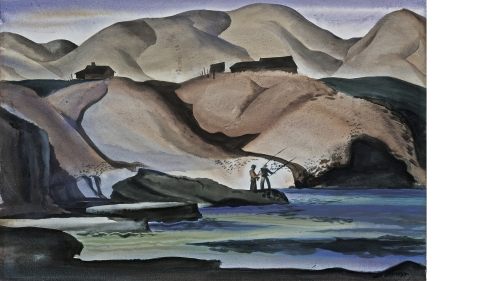 Rex Brandt, California Coast, 1936, transparent watercolor over graphite indications on wove paper. Gift of Philip H. Greene, in memory of his wife and co-collector, Marjorie B. Greene; 2007.6.1.