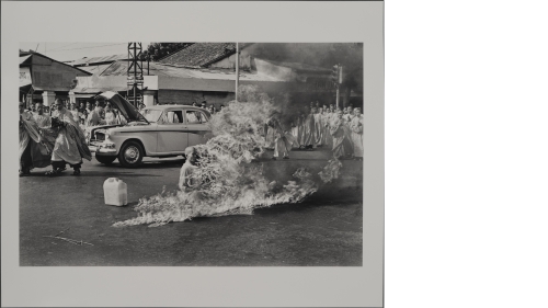 Malcolm Browne, Thich Quang Duc burns himself to death on a Saigon Street to protest the persecution of Buddhists by the South Vietnamese government, Saigon, June 11, 1963, Print 2013, Gelatin silver print, Purchased through the Mrs Harvey P. Hood W'18 