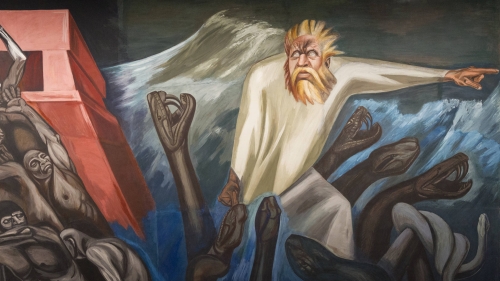 Detail from José Clemente Orozco, The Epic of American Civilization: The Departure of Quetzalcoatl (Panel 7), 1932-34, fresco. Hood Museum of Art, Dartmouth College: Commissioned by the Trustees of Dartmouth College; P.943.13.7. Photo by