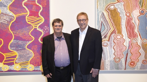 Will Owen and Harvey Wagner at the opening of Crossing Cultures