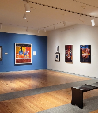 David Driskell's Gate Leg Table (far right) on view at the Portland Museum of Art, Portland, Maine, August 2021. Photo by Lauren Silverson. 