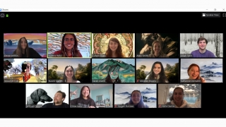 Museum Club members at a weekly meeting conducted via Zoom during the spring 2020 term. 