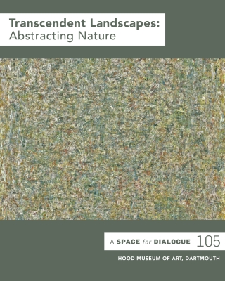 Cover of the exhibition brochure for the student-curated A Space for Dialogue exhibition number 105. The cover features a detail of an abstract painting of a landscape.