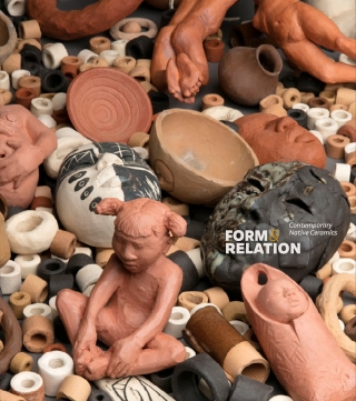 Cover of the exhibition catalogue "Form and Relation: Contemporary Native Ceramics". Cover photo by Addison Doty.