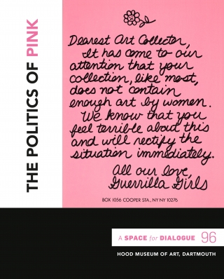 Cover of the exhibition brochure for "A Space for Dialogue 96: The Politics of Pink."