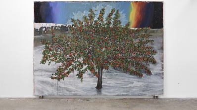 An instillation image of "The Harvest," painted by Enrique Martinez Celaya.