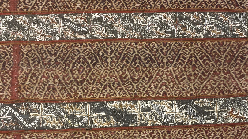 Sumatra, Tapis Inch (detail), 19th century, cotton with silk floss. Hood Museum of Art, Dartmouth: Gift of Stephen A. Lister, Class of 1963; 2009.98.16.
