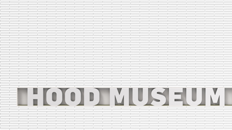 Rendering of exterior signage, with new “Hood Museum of Art” wordmark.