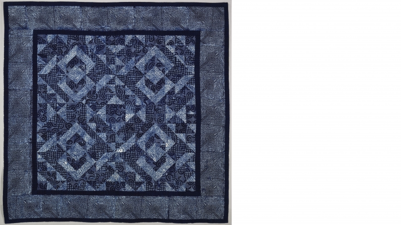 Nike Davies-Okundaye, Untitled (Adire Quilt), 2002, Indigo dyed cotton and thread, Purchased through the William B. Jaffe and Evelyn A. Jaffe Hall Fund, and through gifts from the Dickey Fund and the Leslie Humanities Center; T.2003.6. 