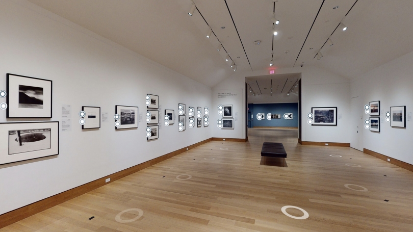 A screenshot of the Matterport 3D virtual tour of the exhibition A Legacy for Learning: The Jane and Raphael Bernstein Collection.