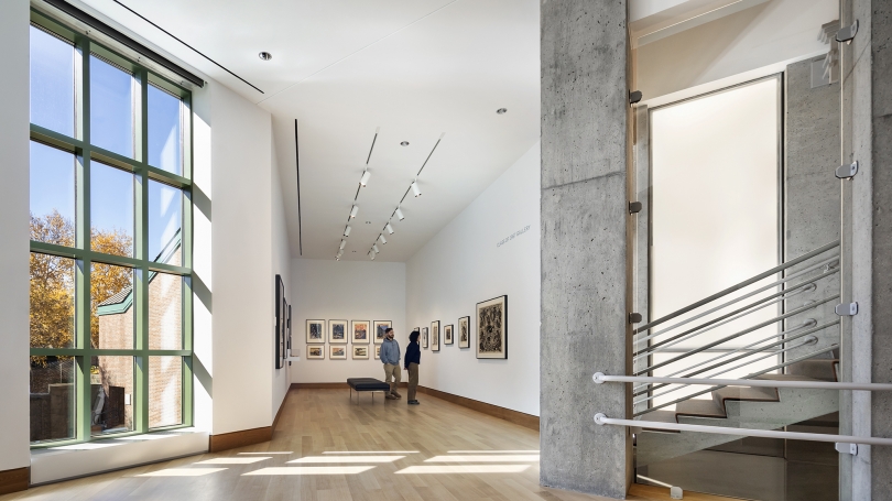 An installation of Japanese prints in the new Class of 1967 Gallery at the foot of the stairs in the renovated museum. © Michael Moran. 