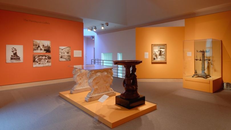 The exhibition Alma-Tadema and Antiquity: Imagining Classical Sculpture in Late-Nineteenth-Century Britain installed in Harrington Gallery. Photo by Jeffrey Nintzel.