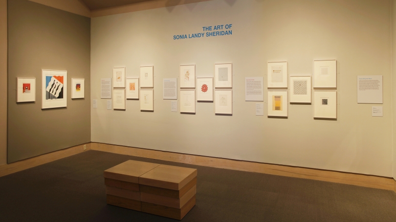 "The Art of Sonia Landy Sheridan" installed in the Hood Museum of Art's galleries. Photo by Jeffrey Nintzel.