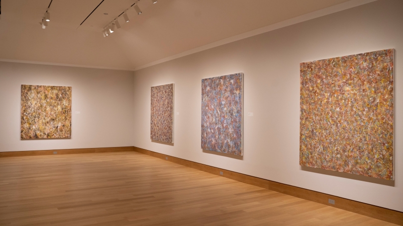 In the Midst of Something Splendid: Recent Paintings by Colleen Randall installed in Jaffe and Hall Galleries. Photo by Brian Wagner.