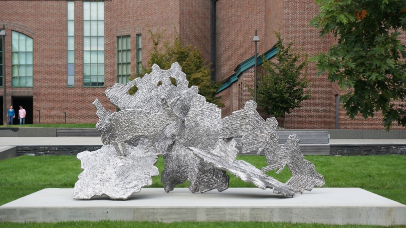 Kiki Smith, Refuge, 2014, stainless steel. Purchased through a gift by exchange from Evelyn A. and William B. Jaffe, Class of 1964; 2015.14