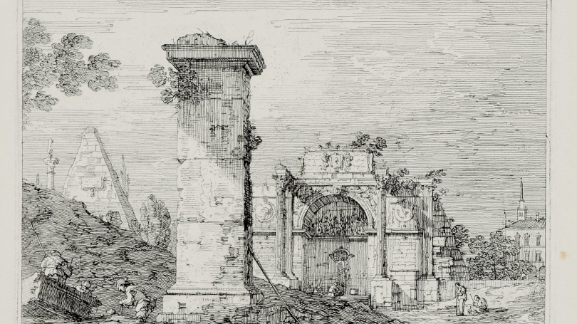 Giovanni Antonio Canal (Canaletto), Landscape with Ruined Monuments