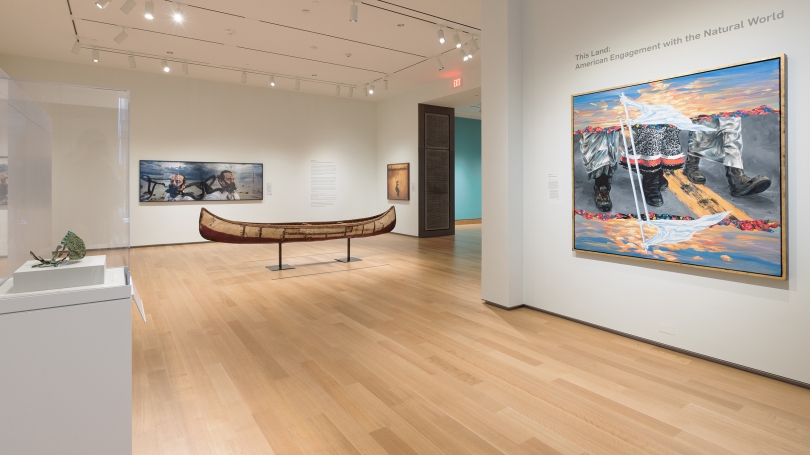 An installation of American art by African Americans, Indigenous Americans, and European Americans.