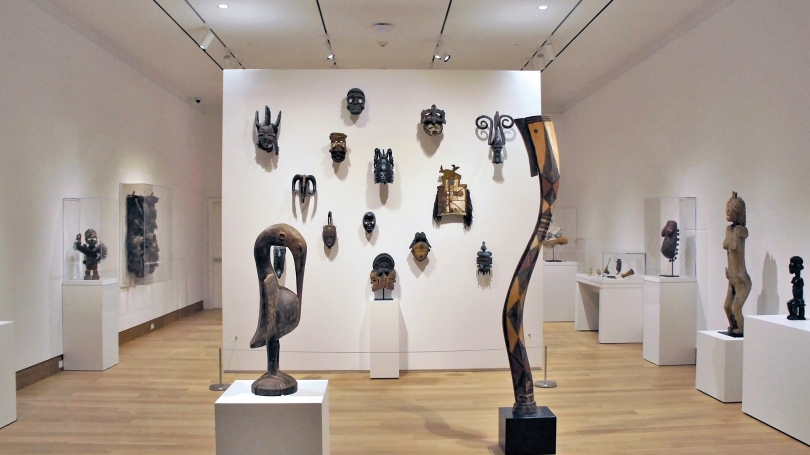 Shifting Lenses: Collecting Africa at Dartmouth in the newly renovated Albright Gallery. Photo by Alison Palizzolo.