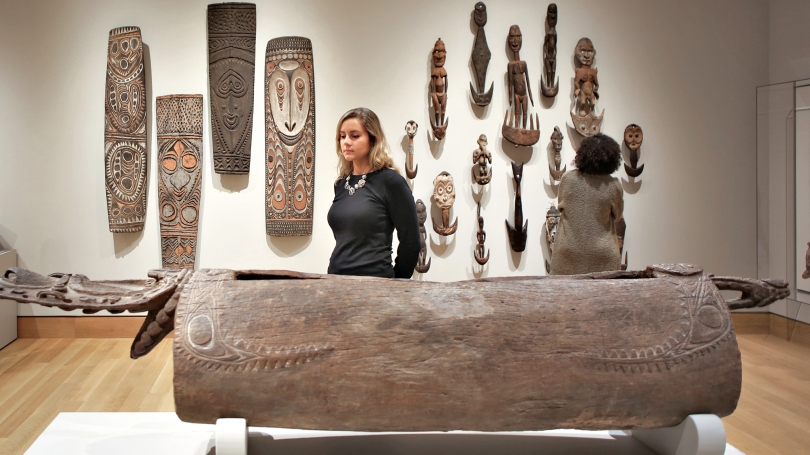 The art of Melanesia installation in the newly renovated Jaffe Gallery. Photo by Rob Strong.