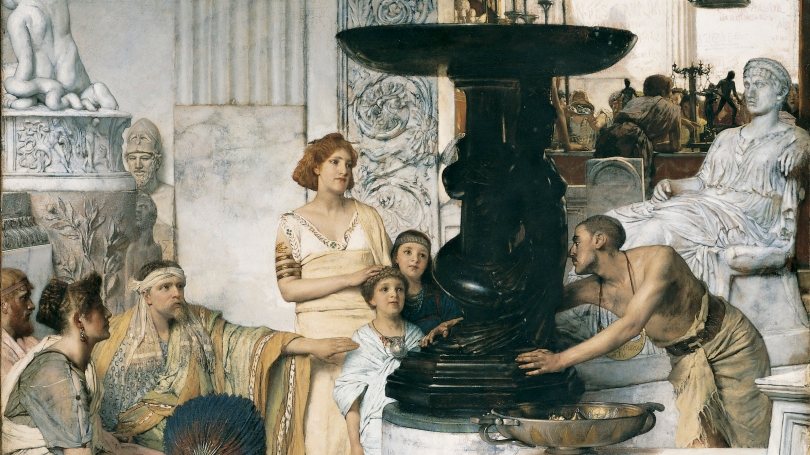 Sir Lawrence Alma-Tadema, The Sculpture Gallery, 1874, oil on canvas. Gift of Arthur M. Loew, Class of 1921A; P.961.125