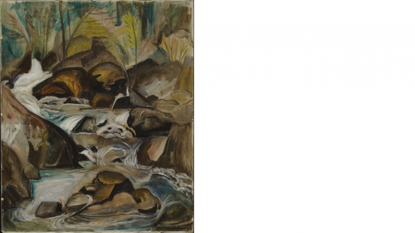 Marguerite Thompson Zorach, Mountain Stream, about 1917, oil on canvas. Purchased through the Katharine T. and Merrill G. Beede 1929 Fund and the Florence and Lansing Porter Moore 1937 Fund; 2012.42.
