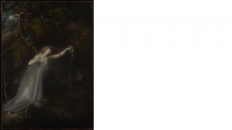 Richard Westall, Ophelia, 1793, oil on canvas. Gift of Henry H. Erbe III, Class of 1984, and Margaret Trevisani Erbe, Tuck 1989; 2013.27.