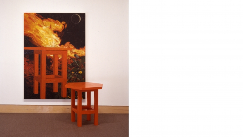 Jennifer Losch Bartlett, Fire Table I, 1989, enamel on wood, Gift of Sondra Gilman and Celso M. Gonzalez-Falla; S.990.3A. © Jennifer Losch Bartlett. 