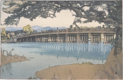 Hiroshi Yoshida, Seta Bridge, 1933, color woodcut on wove paper